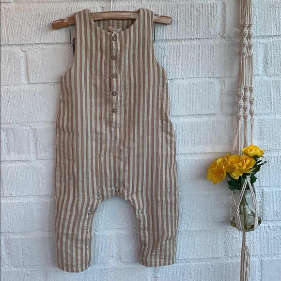 Rylee + Cru Other - Rylee + Cru Striped Button down Jumpsuit